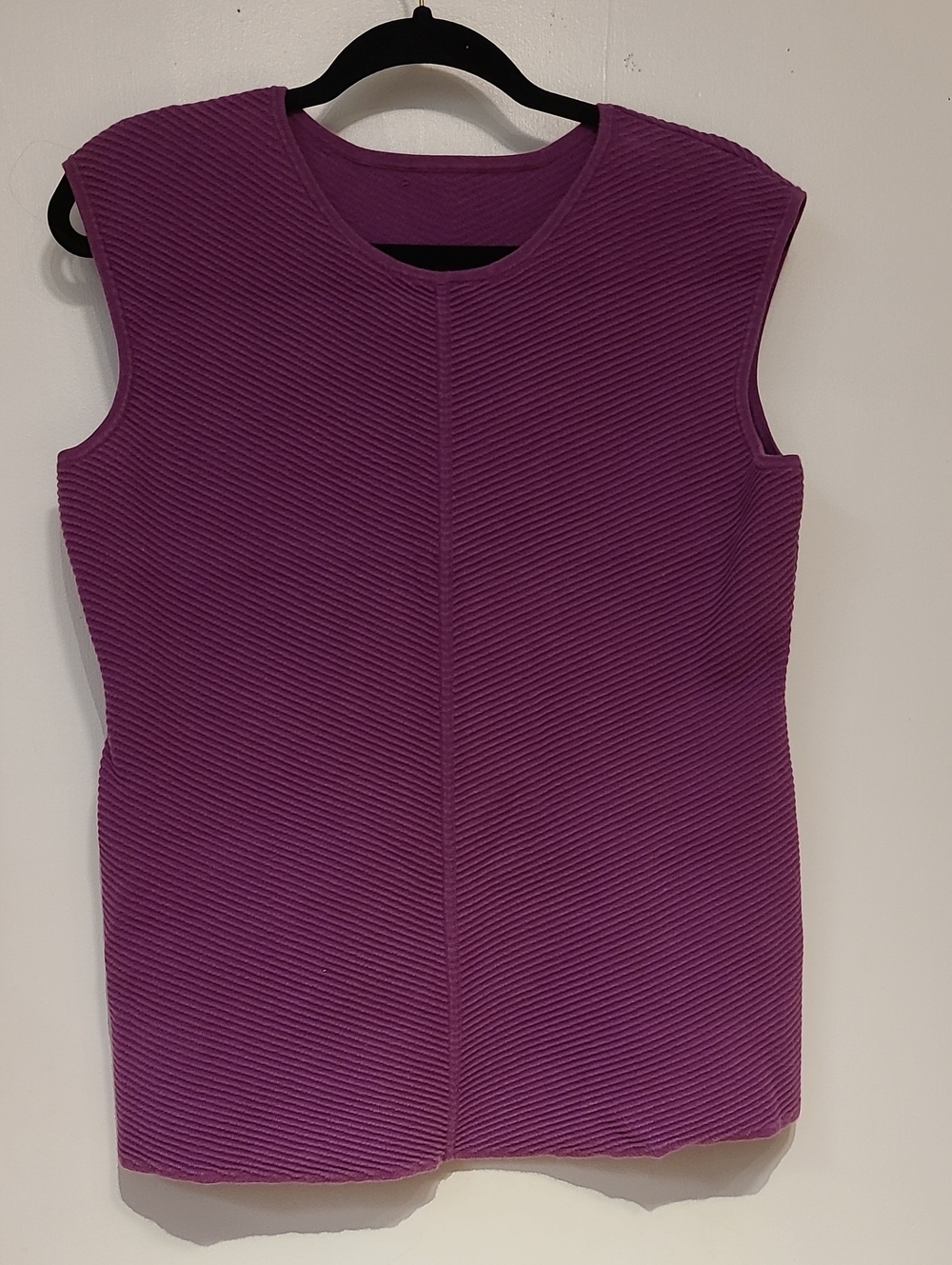 Sleeveless Textured Purple Top